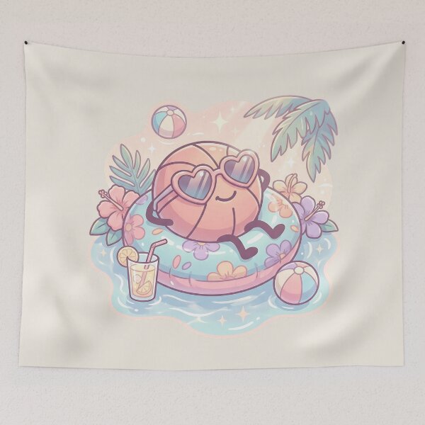 Item preview, Cute Summer Basketball Pastel Pool Vibes designed and sold by MythicCotton.