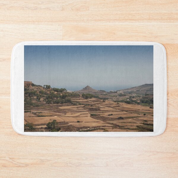 Item preview, Terraced Dry Fields And Coastal Countryside With Hilltop Shrine Overlooking Mediterranean Sea designed and sold by Nmallia.