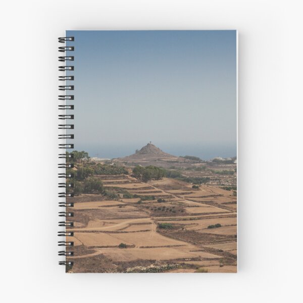 Item preview, Terraced Dry Fields And Coastal Countryside With Hilltop Shrine Overlooking Mediterranean Sea designed and sold by Nmallia.