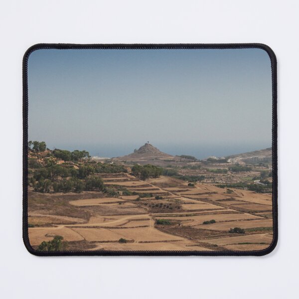 Item preview, Terraced Dry Fields And Coastal Countryside With Hilltop Shrine Overlooking Mediterranean Sea designed and sold by Nmallia.
