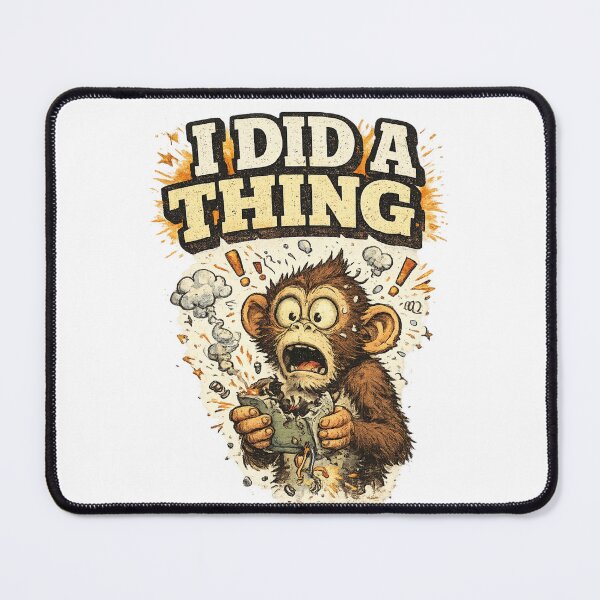 Item preview, I Did A Thing Funny Shocked Monkey Meme Art – Relatable Chaos Humor | Funny Gift for Him Her designed and sold by irfanshikh.