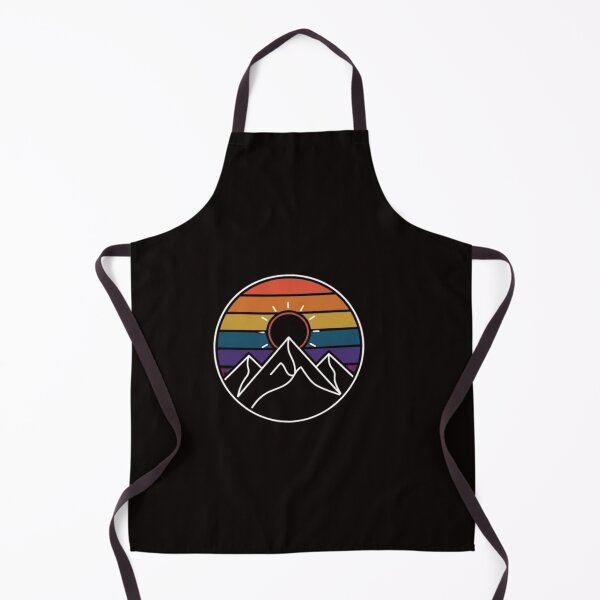Item preview, Retro Sunset Mountain Range Badge Art designed and sold by GiggleInkTees.
