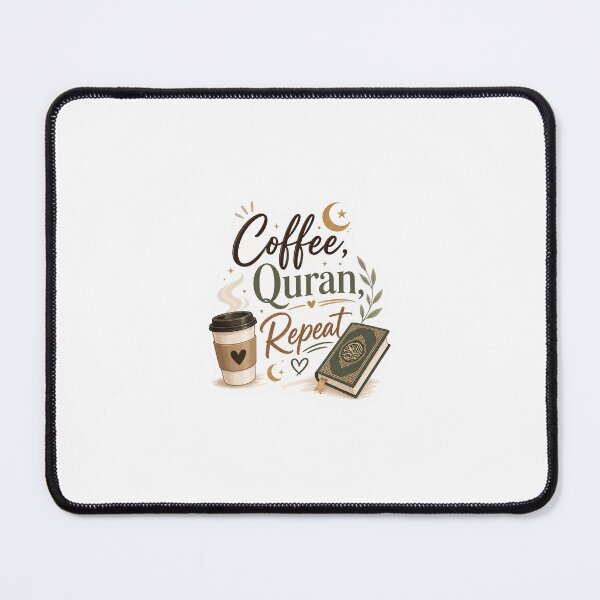 Item preview, Coffee Quran Repeat Islamic Aesthetic Sticker – Muslim Coffee Lover Quote designed and sold by echoesoftawakkul.