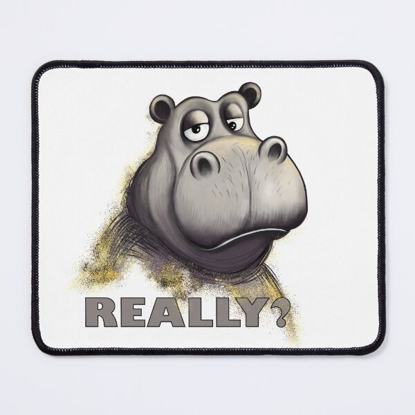 Item preview, Bored Hippo – Sarcastic Animal Illustration designed and sold by FMproject.