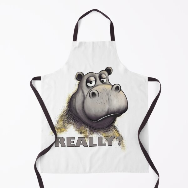 Item preview, Bored Hippo – Sarcastic Animal Illustration designed and sold by FMproject.