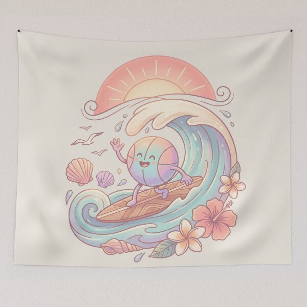 Item preview, Pastel Surfing Basketball Wave Bliss designed and sold by MythicCotton.