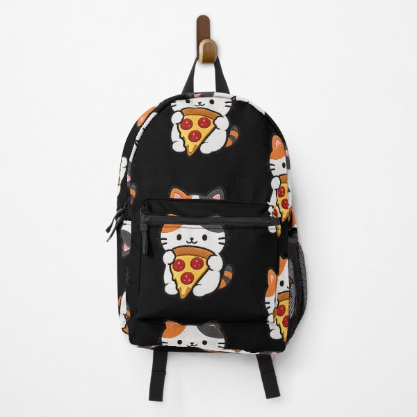 Item preview, Cute Kawaii Cat with Pizza Embroidery designed and sold by ColorSplash123.