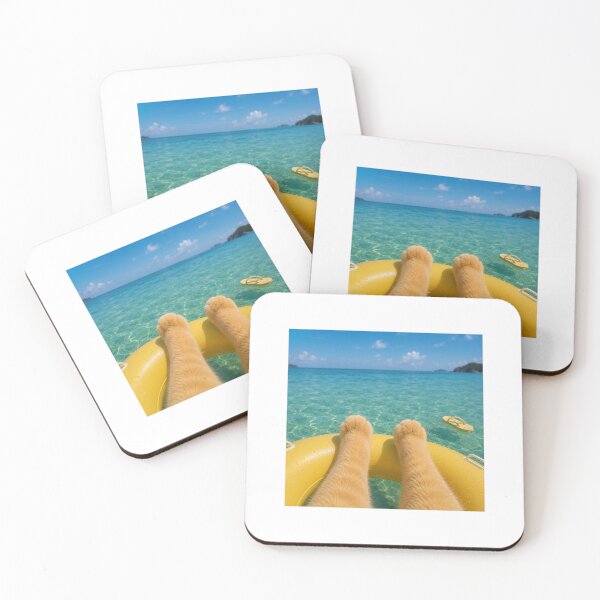 Item preview, Floating Cat Paws Summer Vacation designed and sold by LovelyCatGalaxy.