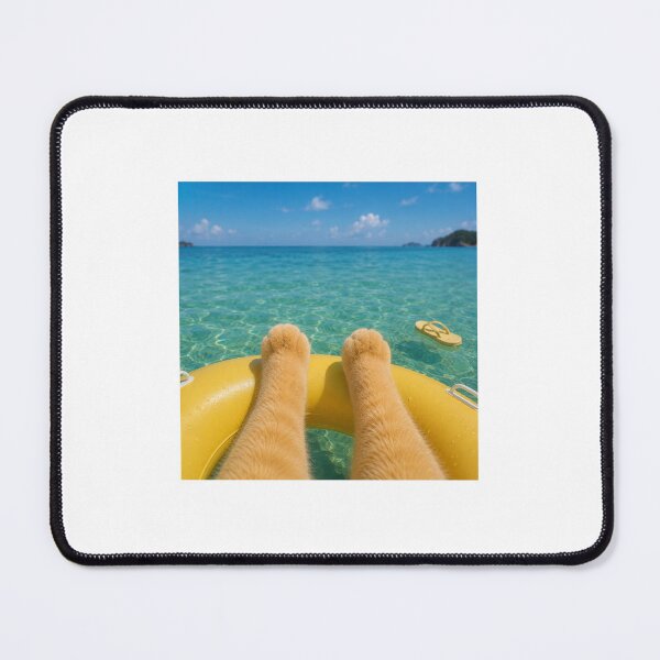 Item preview, Floating Cat Paws Summer Vacation designed and sold by LovelyCatGalaxy.