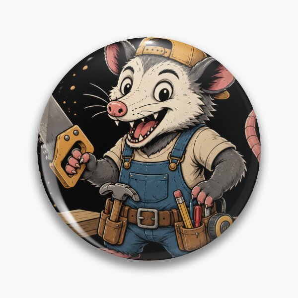 Item preview, Measure Twice Scream At Trash Once Funny Possum Carpenter – Woodworking Humor Vintage Design designed and sold by PatysArt.