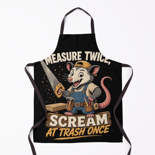 Item preview, Measure Twice Scream At Trash Once Funny Possum Carpenter – Woodworking Humor Vintage Design designed and sold by PatysArt.