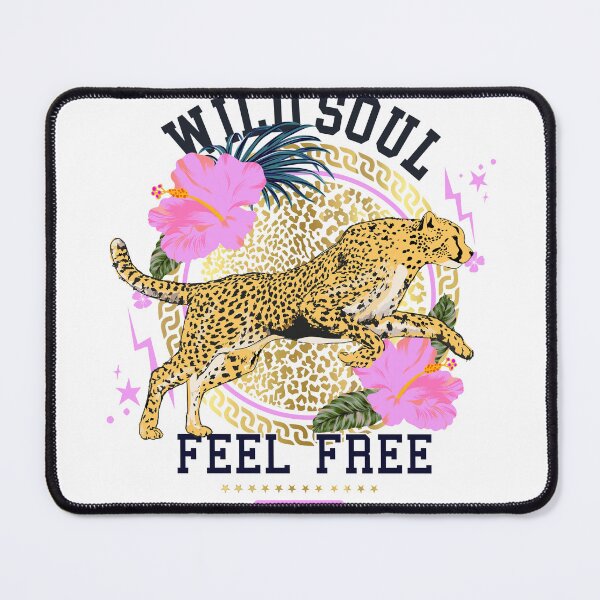 Item preview, Wild Soul Feel Free Cheetah Floral Tropical Graphic T-Shirt designed and sold by Atique Creations.