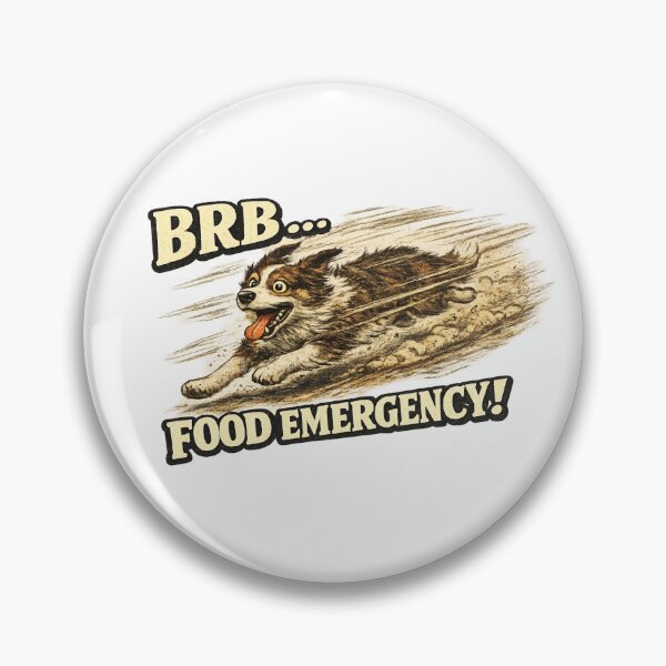 Item preview, BRB Food Emergency Funny Running Dog Meme Art – Relatable Dog Humor | Dog Lover Gift designed and sold by irfanshikh.