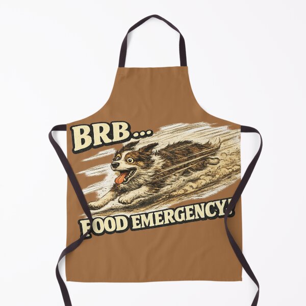 Item preview, BRB Food Emergency Funny Running Dog Meme Art – Relatable Dog Humor | Dog Lover Gift designed and sold by irfanshikh.