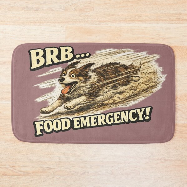 Item preview, BRB Food Emergency Funny Running Dog Meme Art – Relatable Dog Humor | Dog Lover Gift designed and sold by irfanshikh.