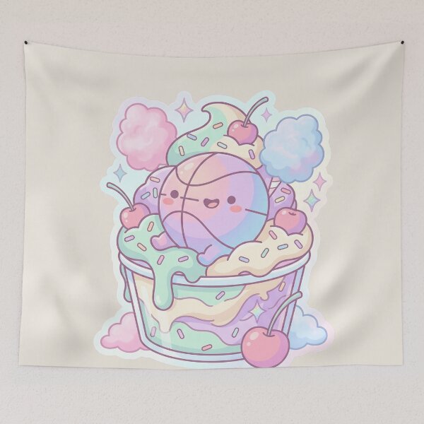 Item preview, Kawaii Pastel Basketball Ice Cream Dream designed and sold by MythicCotton.