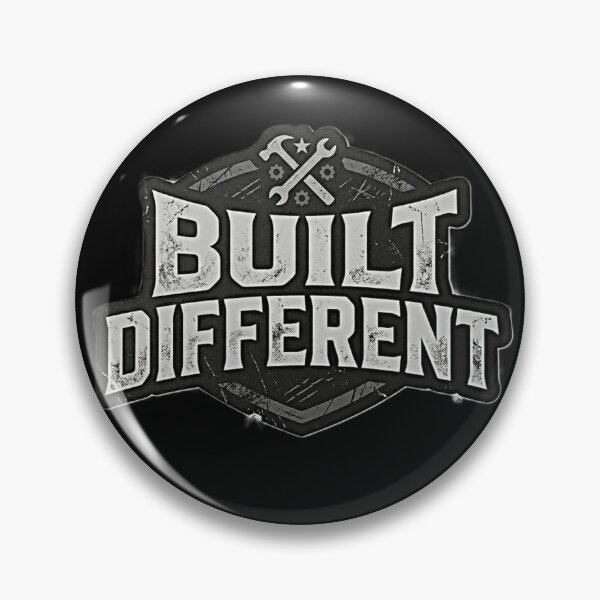 Item preview, Built Different - motivational Vintage Distressed Mechanic & Gym Motivation Shield - Fathers day gift designed and sold by Zaitmiprints.