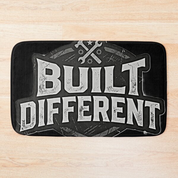 Item preview, Built Different - motivational Vintage Distressed Mechanic & Gym Motivation Shield - Fathers day gift designed and sold by Zaitmiprints.