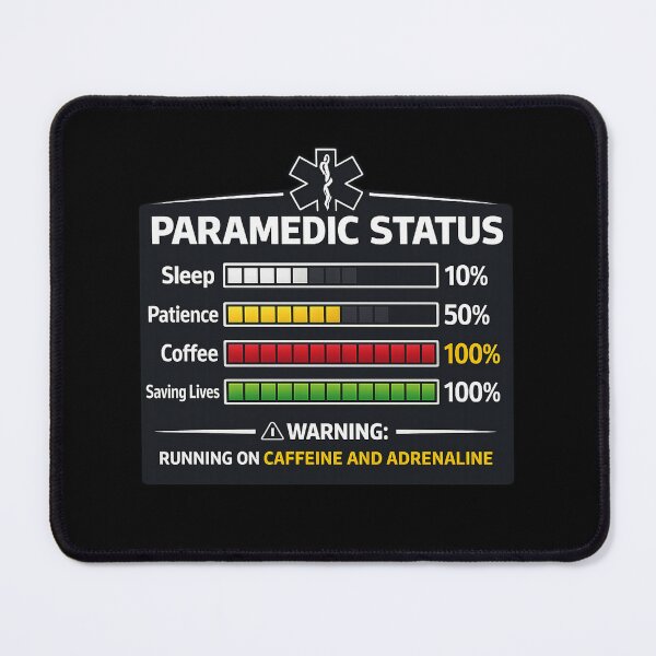 Item preview, Paramedic Status Running on Caffeine and Adrenaline Funny EMS Gift designed and sold by super-think.