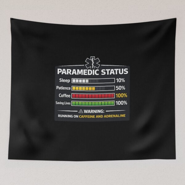 Item preview, Paramedic Status  Running on Caffeine and Adrenaline Funny EMS Gift designed and sold by super-think.