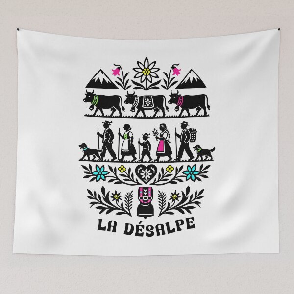 Item preview, La Désalpe Alpine Cow Herding Folk Art Tradition designed and sold by AntiqueImages.