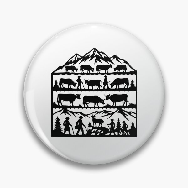 Item preview, Alpine Cow Herding Transhumance Silhouette designed and sold by AntiqueImages.