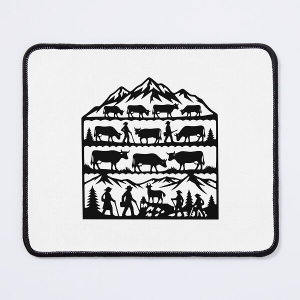 Item preview, Alpine Cow Herding Transhumance Silhouette designed and sold by AntiqueImages.