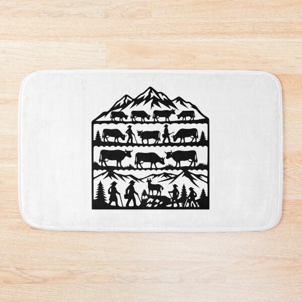 Item preview, Alpine Cow Herding Transhumance Silhouette designed and sold by AntiqueImages.