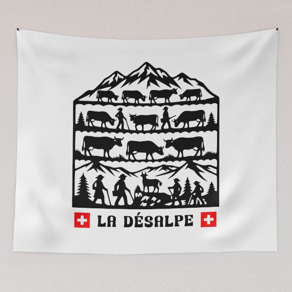 Item preview, La Désalpe Swiss Alpine Cow Descent designed and sold by AntiqueImages.