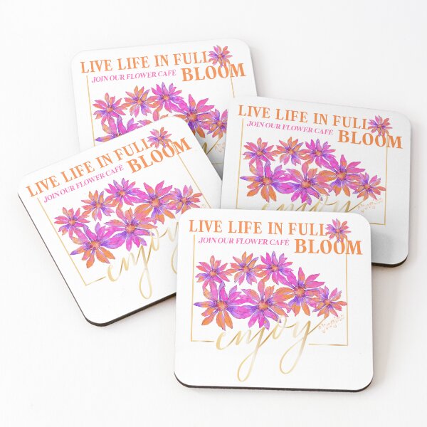 Item preview, Live Life In Full Bloom Join Our Flower Café Enjoy Floral T-Shirt designed and sold by Atique Creations.