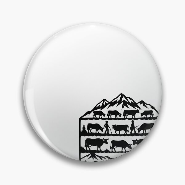 Item preview, Swiss Alpine Cow Herding Silhouette Art designed and sold by AntiqueImages.