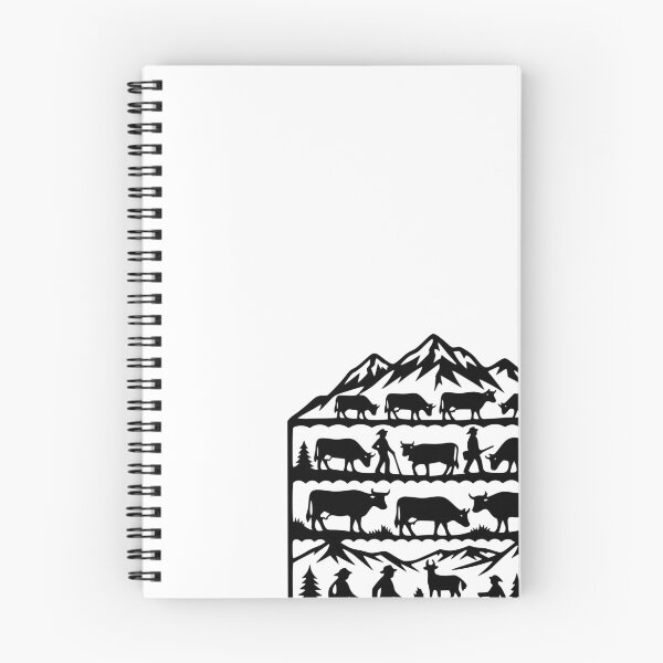 Item preview, Swiss Alpine Cow Herding Silhouette Art designed and sold by AntiqueImages.