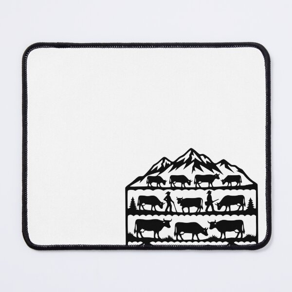 Item preview, Swiss Alpine Cow Herding Silhouette Art designed and sold by AntiqueImages.