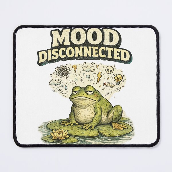 Item preview, Mood Disconnected Grumpy Frog Low Battery Art – Relatable Introvert Humor | Frog Lover Gift designed and sold by irfanshikh.