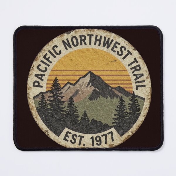 Item preview, Pacific Northwest Trail - Retro 70s Mountain Hiking Patch (Front) designed and sold by Melian Vintage.