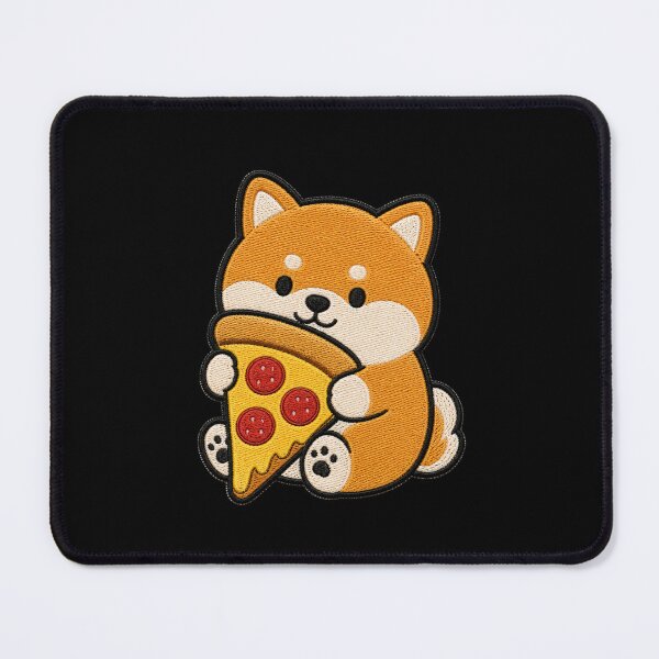 Item preview, Cute Shiba Inu with Pizza Embroidery designed and sold by ColorSplash123.