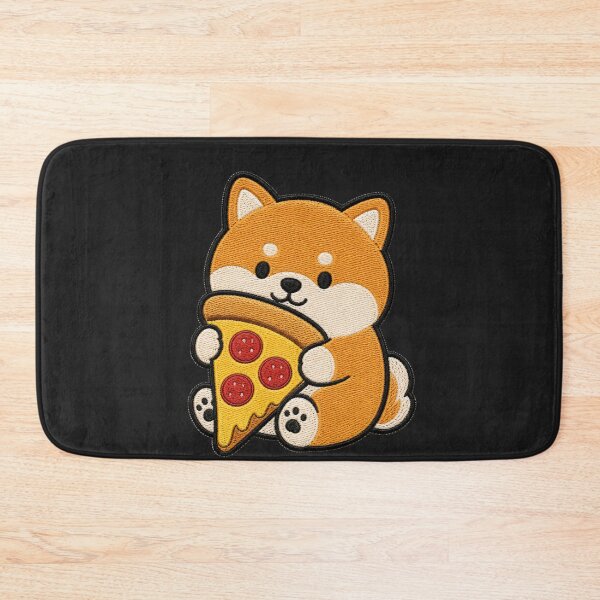 Item preview, Cute Shiba Inu with Pizza Embroidery designed and sold by ColorSplash123.