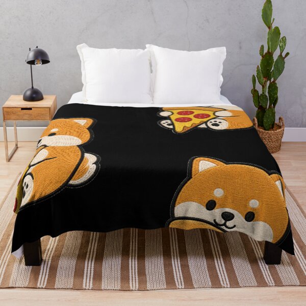 Item preview, Cute Shiba Inu with Pizza Embroidery designed and sold by ColorSplash123.