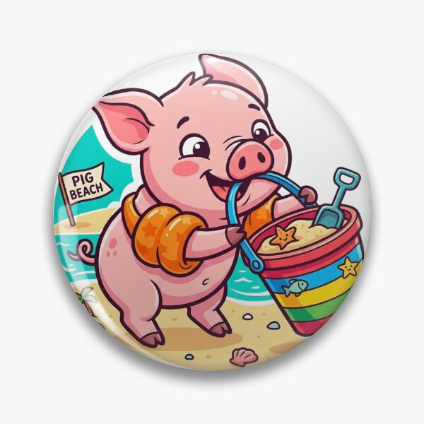 Item preview, Funny Bahamas Beach Pig Arm Floaties Cartoon designed and sold by DuckOddity.