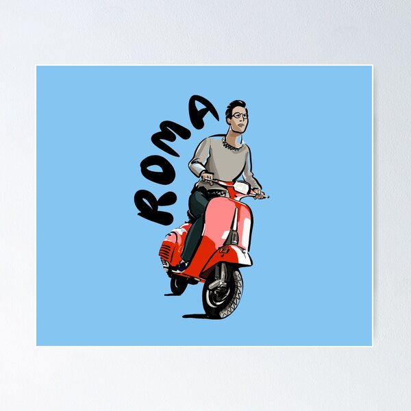 Item preview, Rome Scooter | Italian Dolce Vita Illustration designed and sold by Covo Studio.