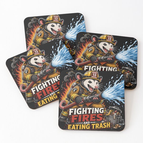 Item preview, Funny Firefighter Possum Fighting Fires And Eating Trash Shirt designed and sold by PatysArt.