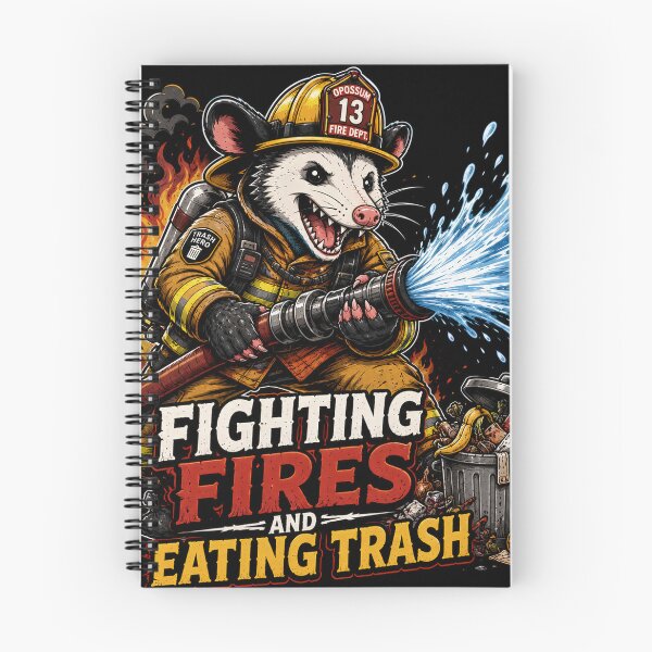 Item preview, Funny Firefighter Possum Fighting Fires And Eating Trash Shirt designed and sold by PatysArt.