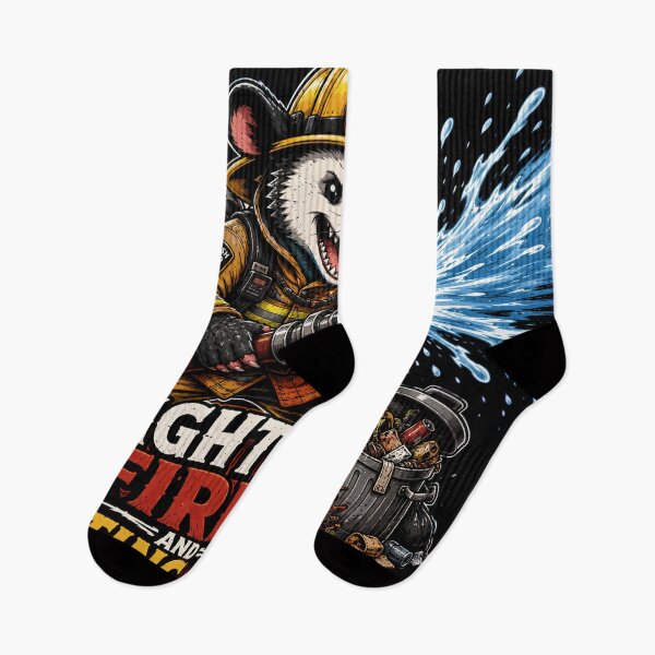 Item preview, Funny Firefighter Possum Fighting Fires And Eating Trash Shirt designed and sold by PatysArt.