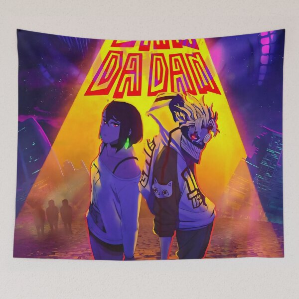 Item preview, Dan Da Dan Neon Anime Art – Retro UFO Manga Style designed and sold by PosterFuel.