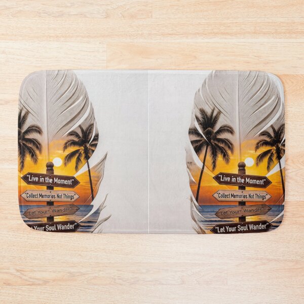 Item preview, Tropical Sunset Feather Art | Wanderlust Quote Beach Design designed and sold by GalleryPeak.