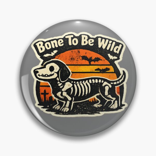 Item preview, Bone To Be Wild Skeleton Dachshund Halloween Retro Dog Design designed and sold by PoojaArtLab.