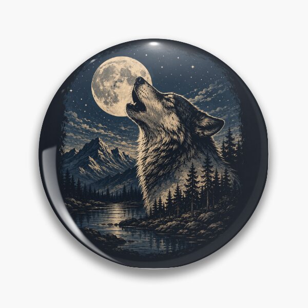 Item preview, Wolf howling at the moon on a great scene  designed and sold by carlsmart1.