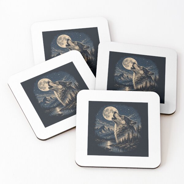 Item preview, Wolf howling at the moon on a great scene  designed and sold by carlsmart1.