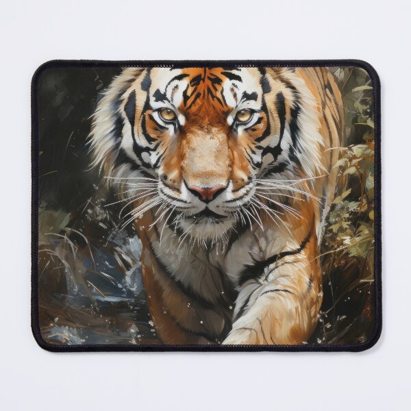 Item preview, Prowling Tiger in Water - Impressionist Wildlife Portrait designed and sold by martinzdr36.