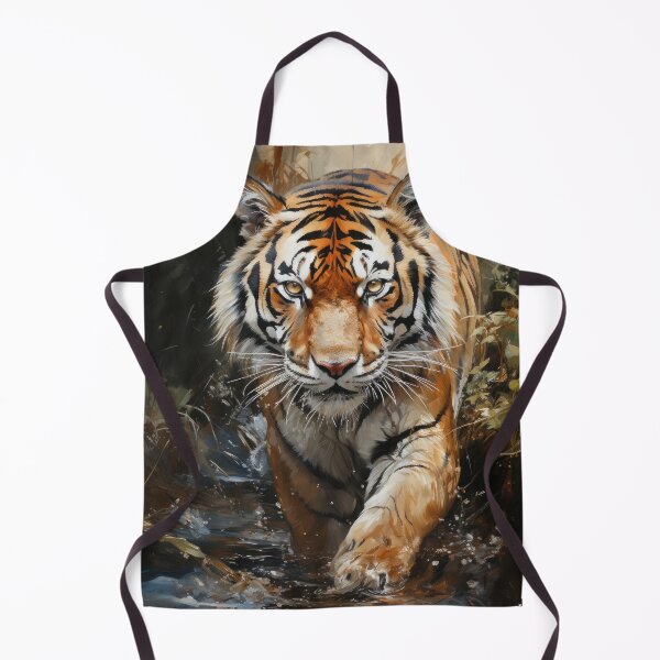 Item preview, Prowling Tiger in Water - Impressionist Wildlife Portrait designed and sold by martinzdr36.